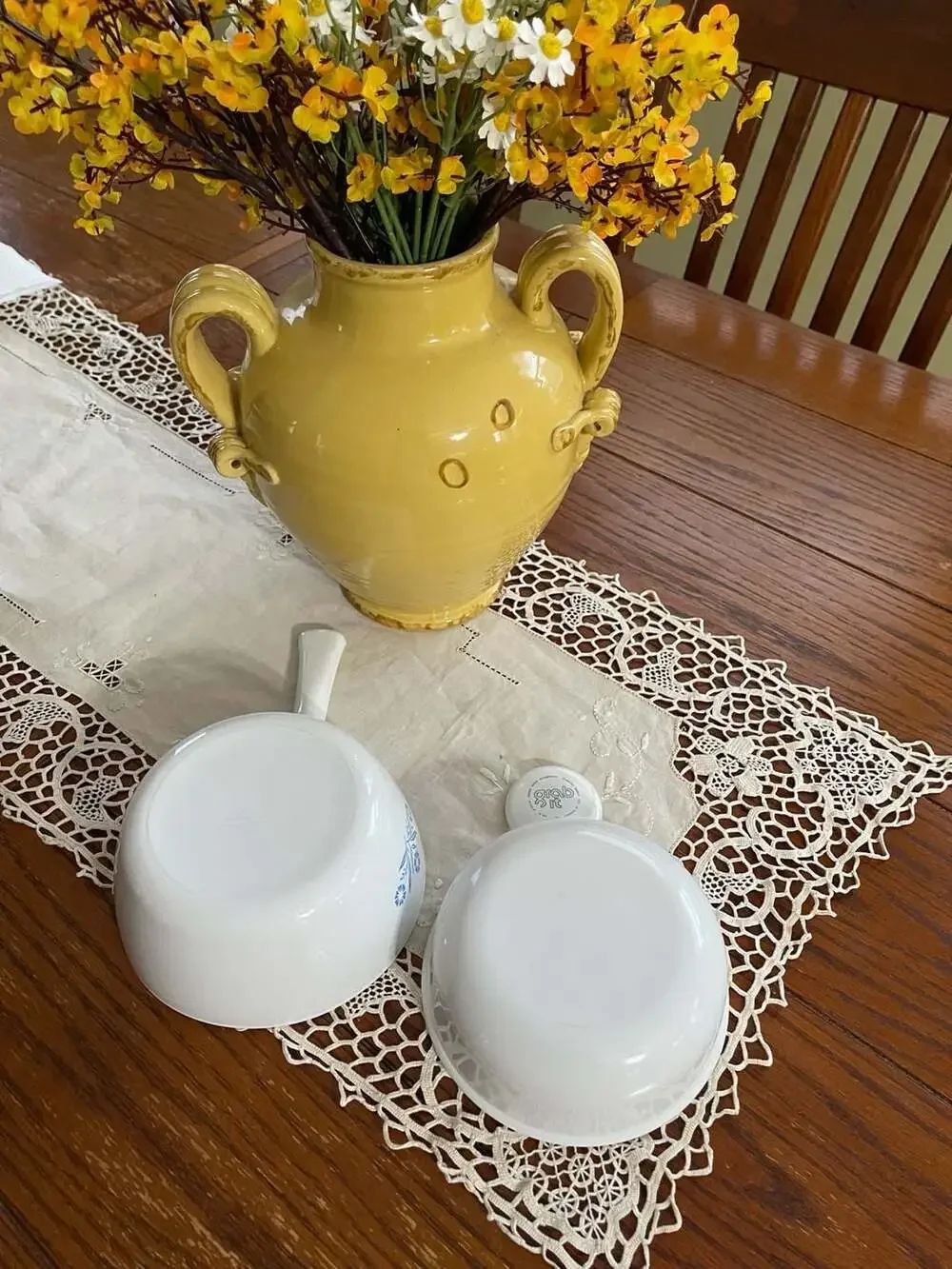 CorningWare Corelle & Grab It Bowl Set with Blue Cornflower Pattern and Handle